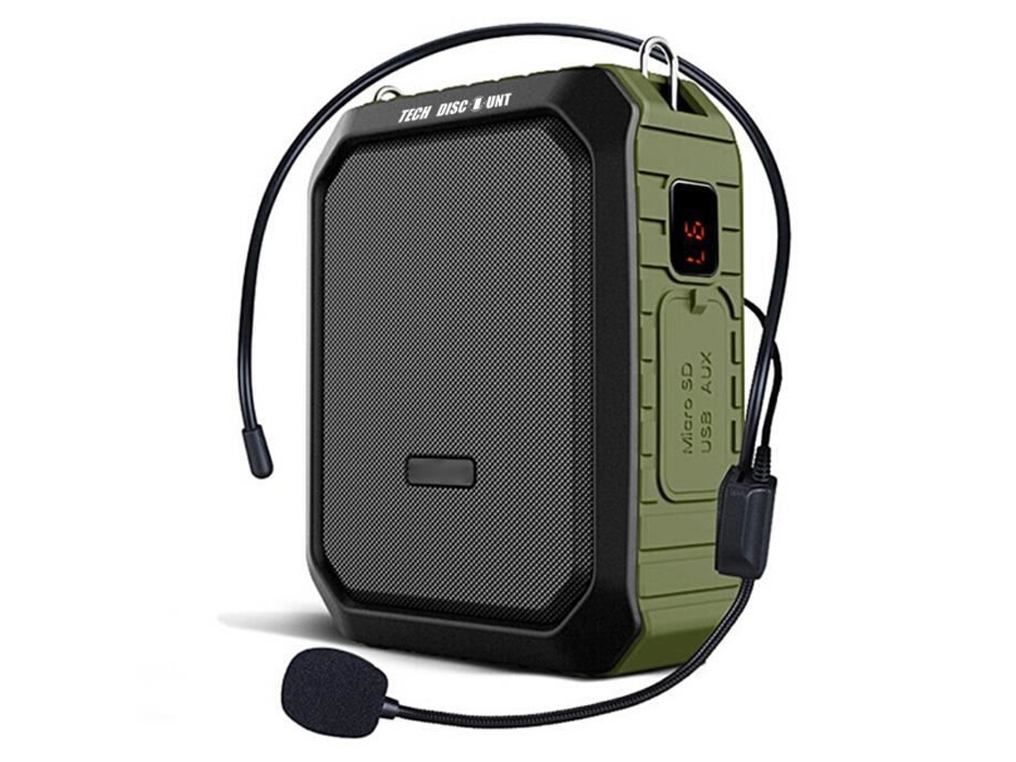 18 W 18 W Amplificador de Voz Inalámbrico Portátil con Auriculares con Micrófono Bluetooth Impermeable Megáfono + Batería de Reserva