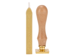 Kit de sellos de cera con lámina amarilla, patrón exquisito, cabezal desmontable, amplia aplicación.