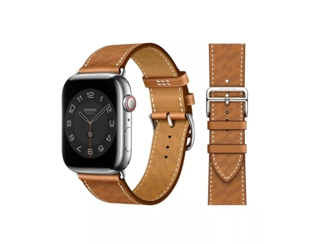 Correa de cuero microporoso para Apple Watch Series 8 y 7 41 mm / SE 2 y 6 y SE y 5 y 4 40 mm / 3 y 2 y 1 38 mm (marrón)