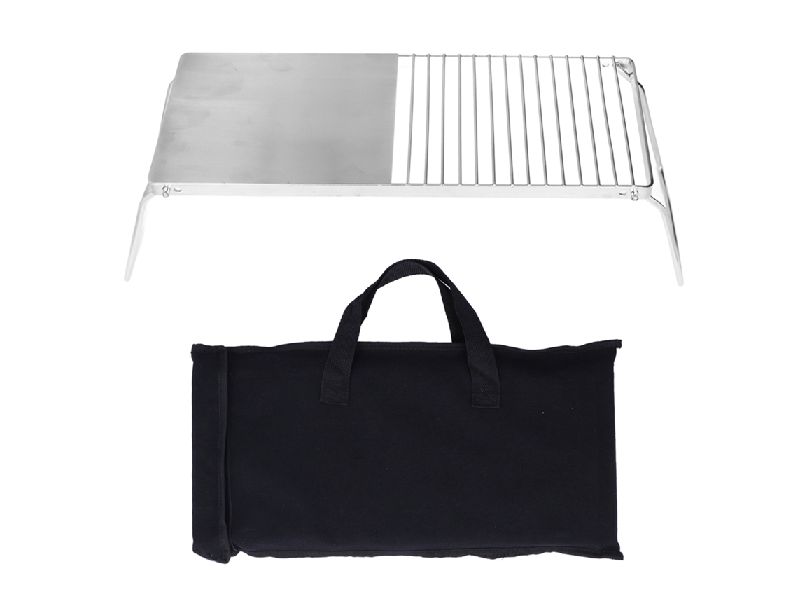 Soporte para barbacoa plegable multifuncional de acero inoxidable para exteriores
