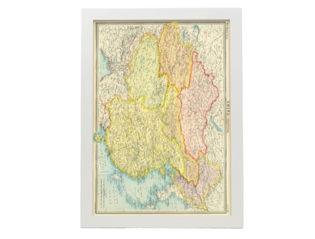 NACNIC Pósters Geográficos En Estilo Vintage. Mapa Político De China. Ilustraciones De Antiguos Mapamundis En Tonos Sepia. Tamaño A4, Con Marco Neg...