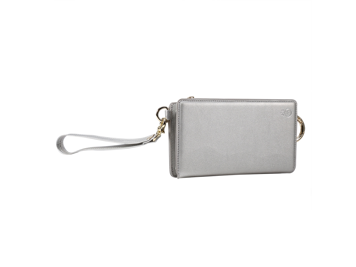 Cartera Funda Para Teléfono Multifuncional De Cuero Pu Clásico Para Iphone 6 Plus/6s Plus Color Plateado