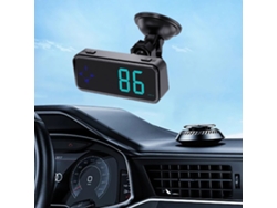 Pantalla HUD para automóvil negro, alerta LED de exceso de velocidad, reloj, millas/hora conmutables, km/h/mph