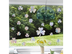MK-LS230004 Adhesivo electrostático para vidrio con prisma de arcoíris colorido MK-LS230004 Adhesivo para ventana anticolisión láser de mariposa 30*20cm /