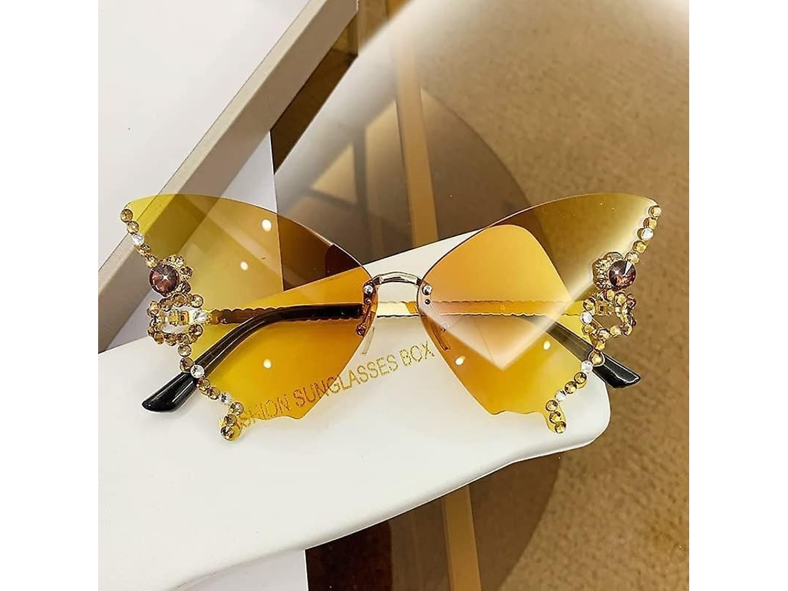 Gafas de sol de mariposa con diamantes para mujer, modelo 2026, nuevo estilo colorido, verano 2023.