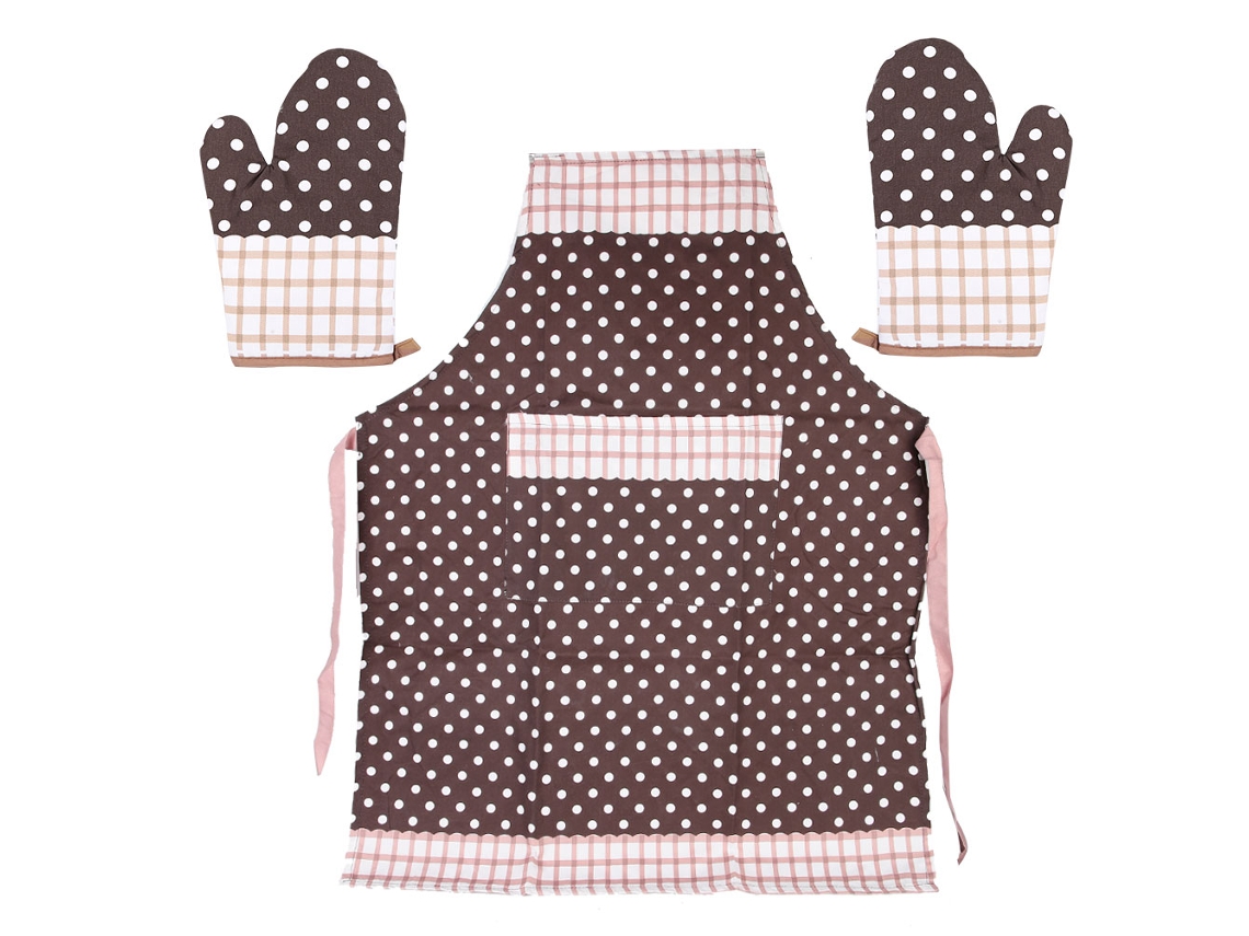 Baok - Juego de 3 piezas de delantales de cocina impermeables y antimanchas sin mangas con guantes para microondas.