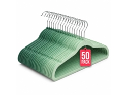 Com-fort House Perchas De Terciopelo Antideslizantes Pack 50 – Tonos Verdes – Ultrafinas Ahorra Espacio – Gancho Giratorio 360° – Perchas Para Ropa, Trajes, Vestidos Y Camisas
