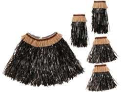 Disfraz Hawaiano De Ciieeo, Falda De Tela Negra Y Pulseras, Atuendo Ligero Y Práctico Para Fiestas.