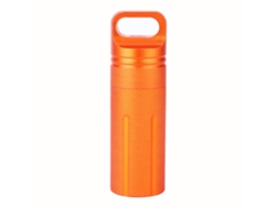 Contenedor de almacenamiento impermeable de aleación de aluminio CNC, botella sellada para supervivencia al aire libre, Eioororriy (naranja)