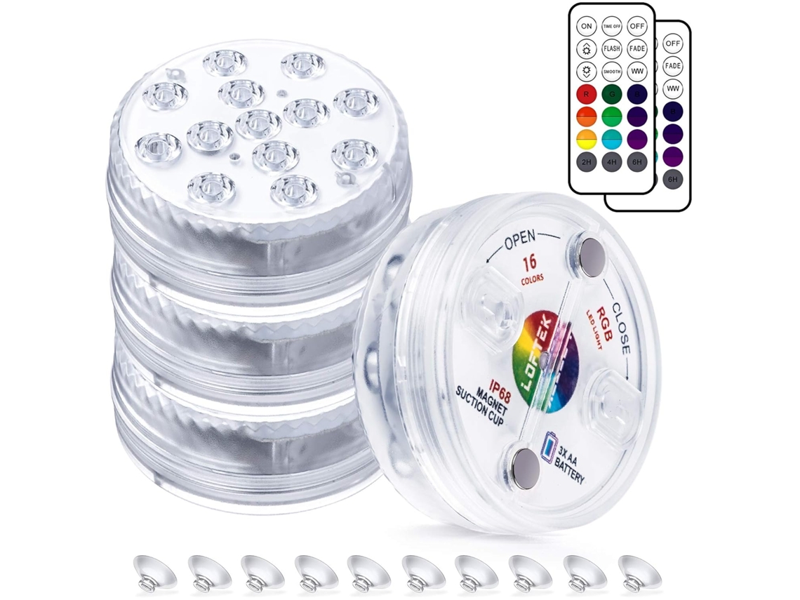 Luzes De Piscina, Luzes Led Submersíveis Com Controle Remoto, À Prova D'água (conjunto Com 4 Peças)