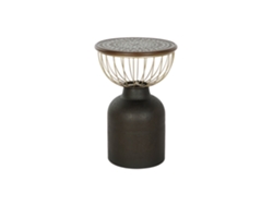 Mesita Auxiliar Abeto Metal Negro 43,5x43,5x63,5cm
