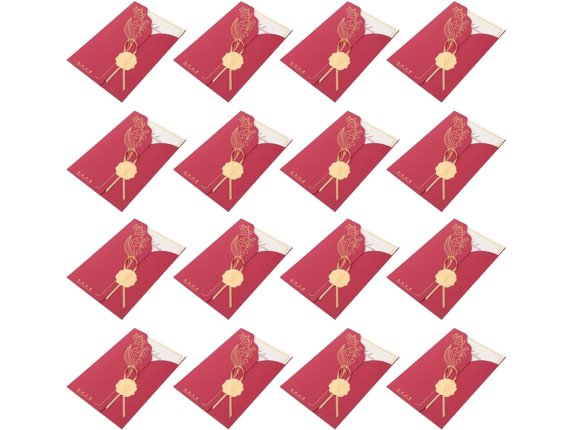 Conjunto De 20 Convites De Casamento Chineses Vermelhos Com Envelopes, Tradicionais Para Banquetes De,