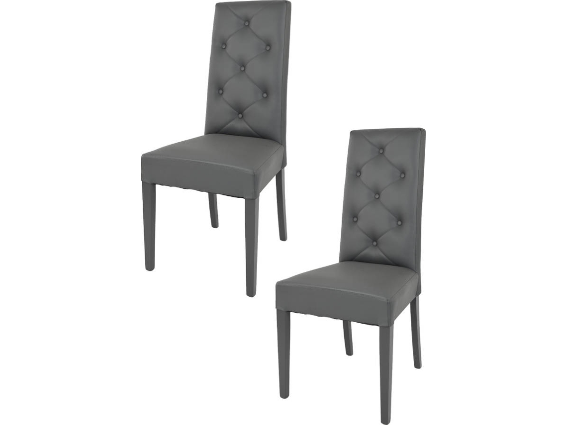 Conjunto de 2 Cadeiras T M C S Chantal (Cinzento Escuro - 99x46x55 cm - Madeira)