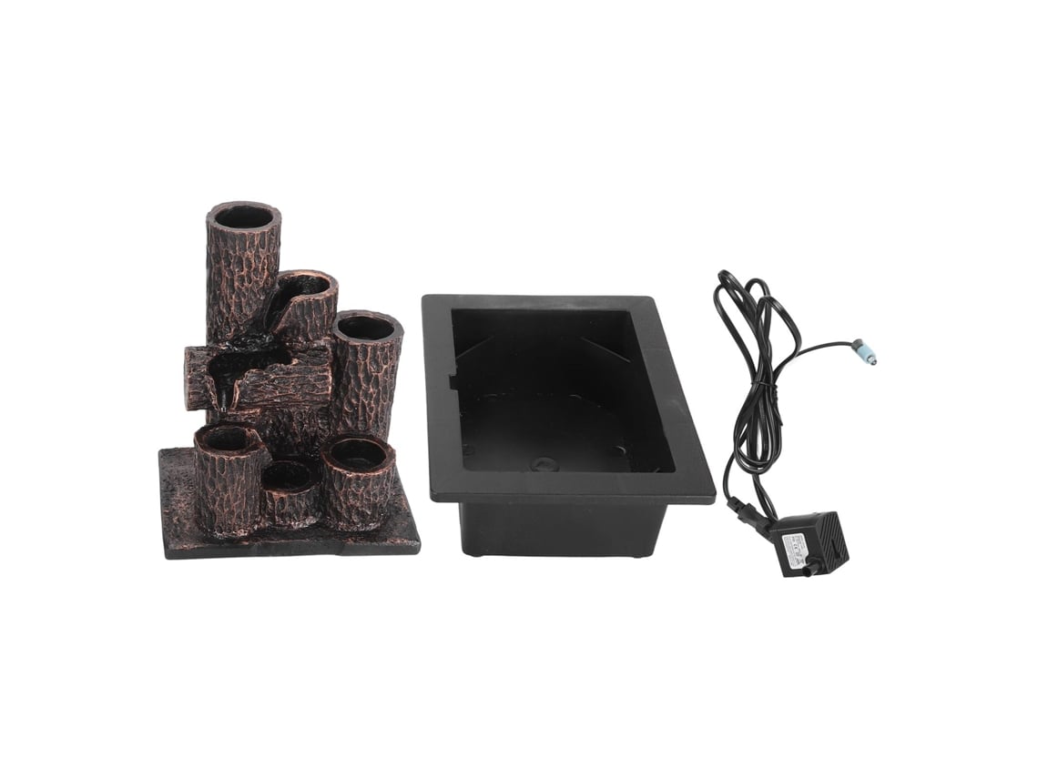 Fuente De Mesa De Resina Con Cascada Y Luz Led Relajante Para Interiores, Oficina O Sala De Estar (220-240 V)