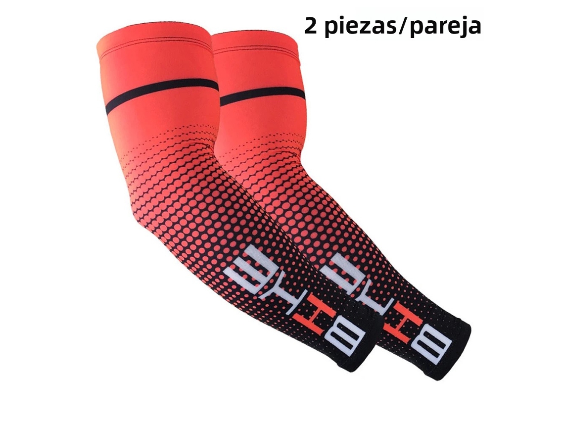 Mangas De Compresión Refrescantes Con Protección Uv Para Deportes Profesionales (rojo L), Coderas De Ciclismo Unisex