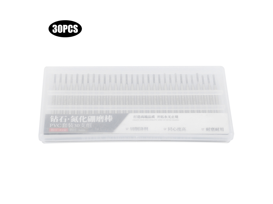 Set De 30 Agujas De Esmeril Cilíndricas Con Cabeza Plana Accesorios Para Mezcladora Eléctrica 1.5mm