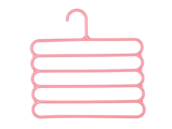 Rack Para Calças De Plástico De 5 Camadas Que Economiza Espaço Cabide Antiderrapante 2 Peças Rosa 