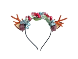 Cinta para el pelo con cuernos de reno navideño, bonito accesorio para niña