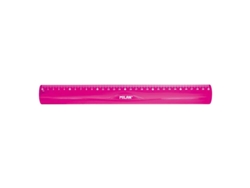 Regla Flexible y Resistente Milan Longitud 30cm Color Rosa Translúcido