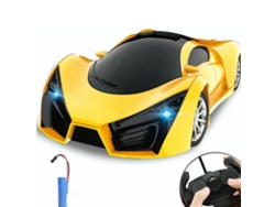 Coche de carreras deportivo Mali recargable a control remoto 1:16, color amarillo, ABS, juguete de carreras para exteriores
