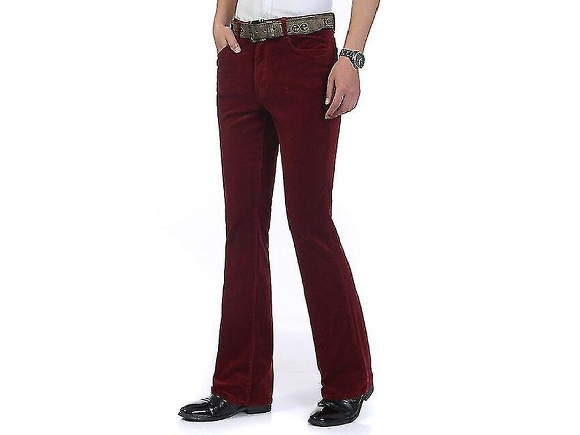 2026-pantalones Casuales De Pana Para Hombre Con Corte Campana Elástico Para Otoño