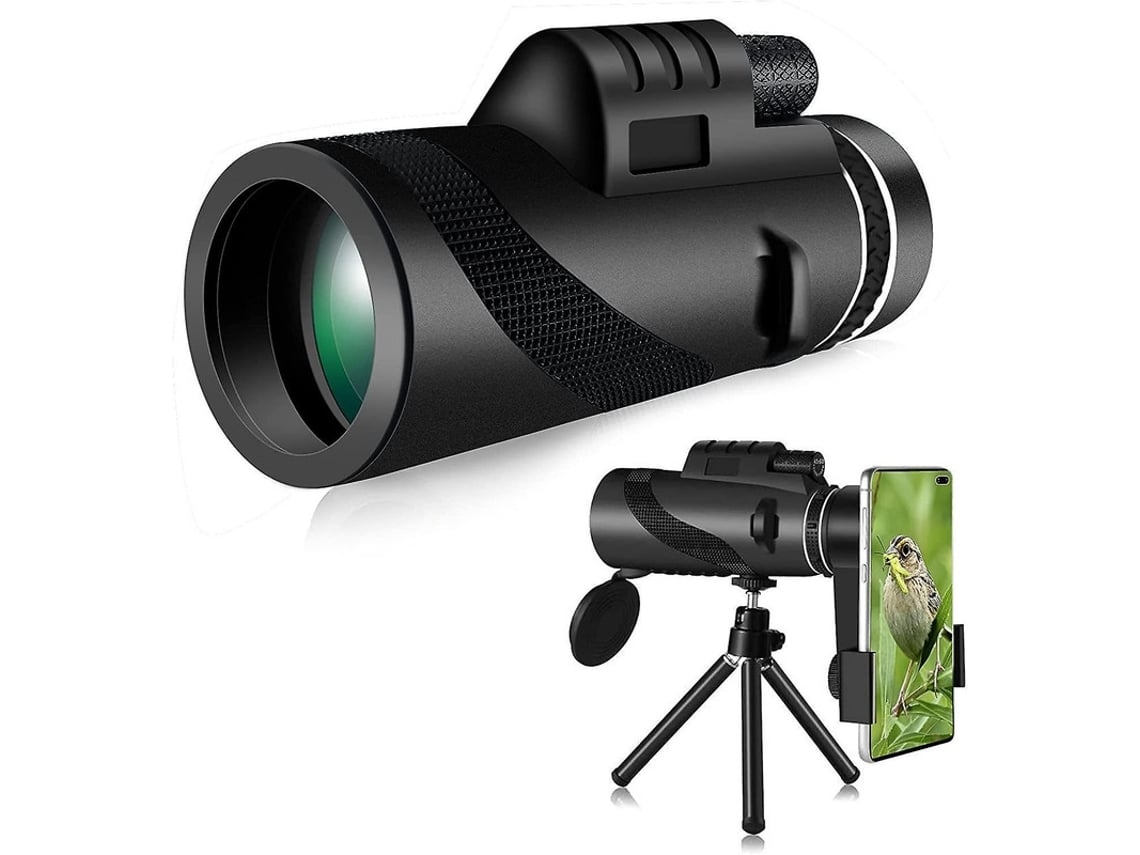 Telescopio monocular 40x60 HD impermeable profesional con adaptador para teléfono inteligente y trípode adecuado para caza y camping USHION