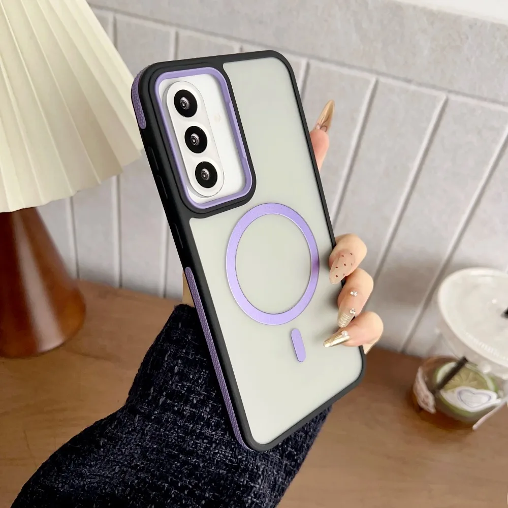 (morado, Galaxy A16) Funda Magnética Mate Para Teléfono, Compatible Con Magsafe, Con Protección Antideslizante En Los Bordes.