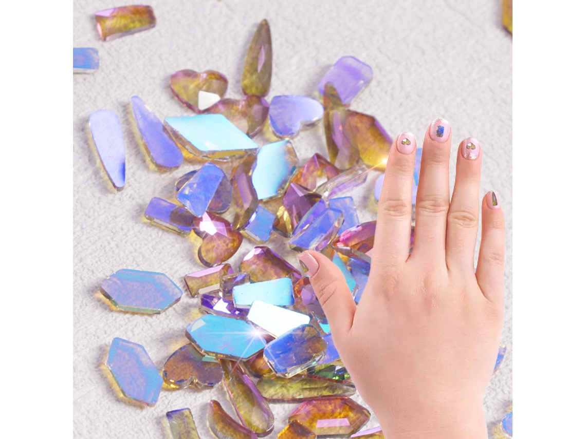 Paquete de 100 accesorios para uñas, taladro de forma plana, accesorios de vidrio Aurora NEVEANCE