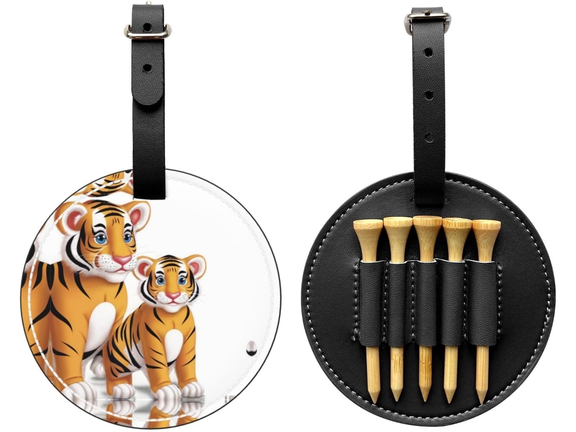 Bolsa Para Tees De Golf Negro Material Pu Impermeable, Resistente Al Desgaste, A Prueba Humedad Clip Cinturón,