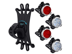 4paquetes Luces Bicicleta 360° Rotación Silicona Negro Yizhood