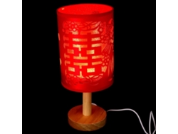 Lámpara De Mesilla De Noche De Hierro Rojo Para Dormitorio