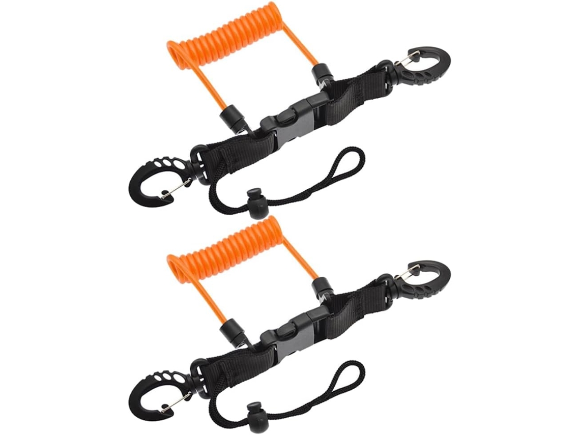 Cordón De Tpu Antipérdida Para Cámara De Buceo Con Resorte De Acero Y Hebillas De Liberación Rápida En Ambos Lados.
