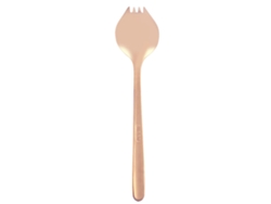 Tenedor y cuchara multifuncional de acero inoxidable para aperitivos y postres (oro rosa)
