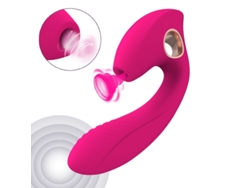 Vibrador De Masaje De Succin Porttil 2 En 1 Para Mujeres (rojo Rosa)