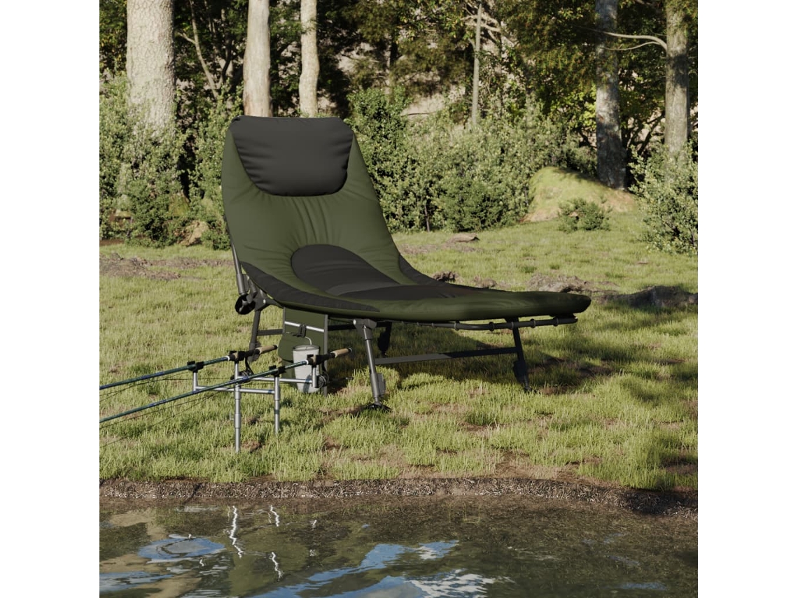Tumbonasilla De Pesca Con Patas Para Barro Ajustable Plegable Verde Wsd86641