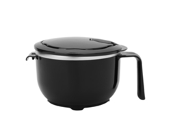 Tazón de sopa de acero inoxidable negro de 1200 ml con tapa para fideos, comida y frutas