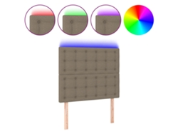 Maison Exclusive - Cabecero Con Luces Led Tela Gris Taupe 100x5x118/128 Cm