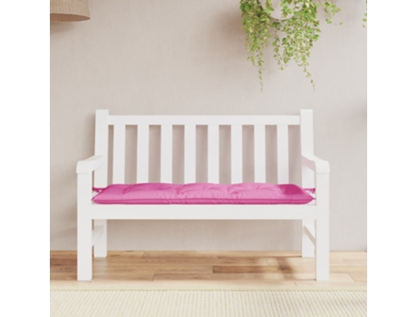 vidaXL Cojín para banco de jardín tela rosa 120x50x7 cm