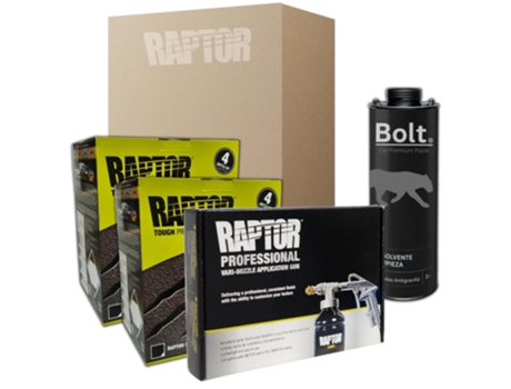 Conjunto 2 Pinturas + Pistola Pro + Disolvente DISPIVAL Raptor 2K Kit Negro (4 L)