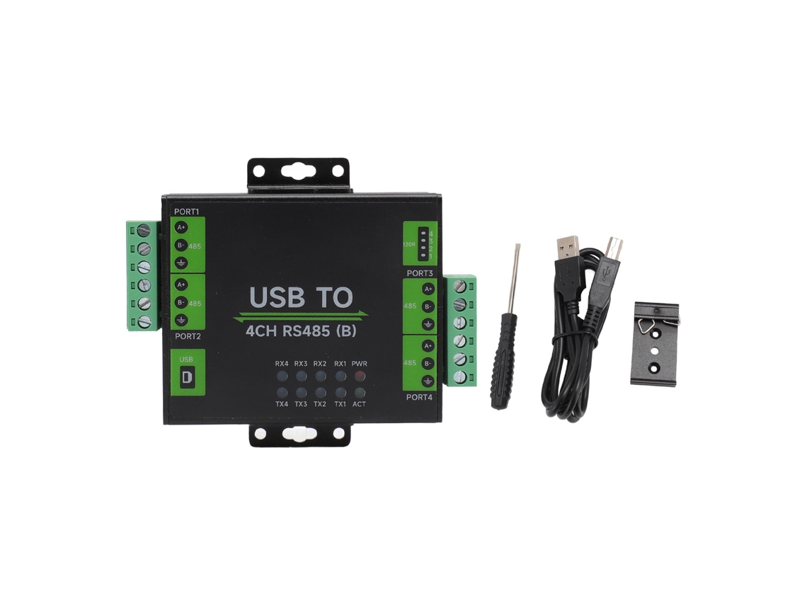 Conversor Adaptador Aislado De Grado Industrial Usb A 4ch Rs485 Para Sistemas Operativos Windows, Linux, Os X Y Android
