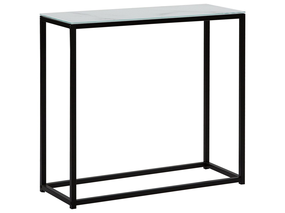 Aparador de estilo industrial BELIANI Delano de Vidrio templado Blanco 80x30x76