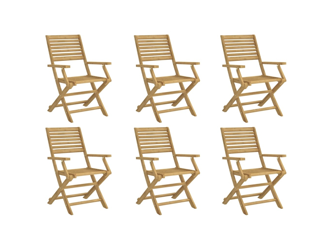 Maison Exclusive - Cadeiras Jardim Dobráveis 6 Pcs 54,5x61,5x86,5 Cm Acácia Maciça