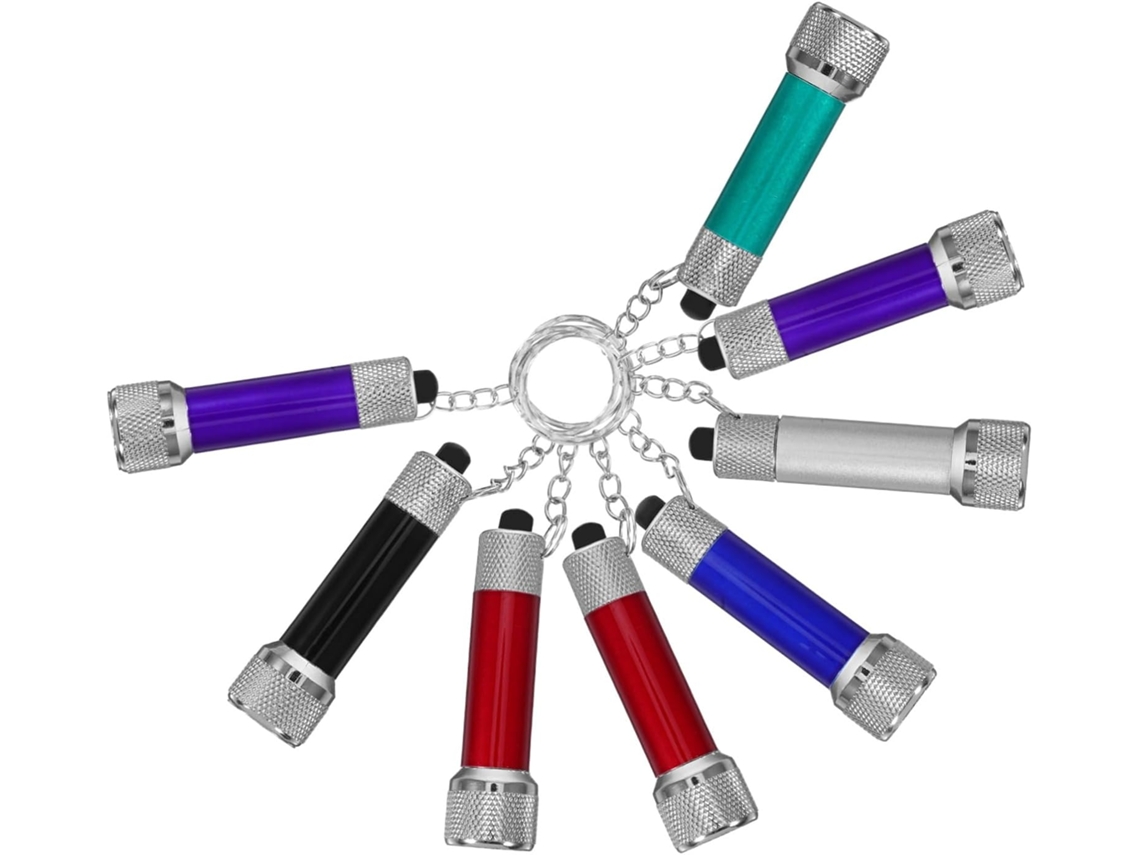Linterna Led De Aleación Con Llavero, Mini Linterna Portátil Para Camping Y Senderismo, 8 Piezas