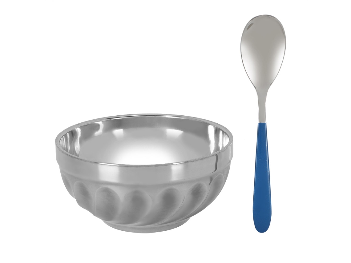 Tazón de sopa de acero inoxidable 304 para el hogar, recipiente para comida, fruta y pasta con cuchara