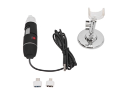 Microscopio Digital Usb 3 En 1 De 1600 Aumentos Con 8 Led Ajustables Y Cámara Endoscópica Para Inspección.