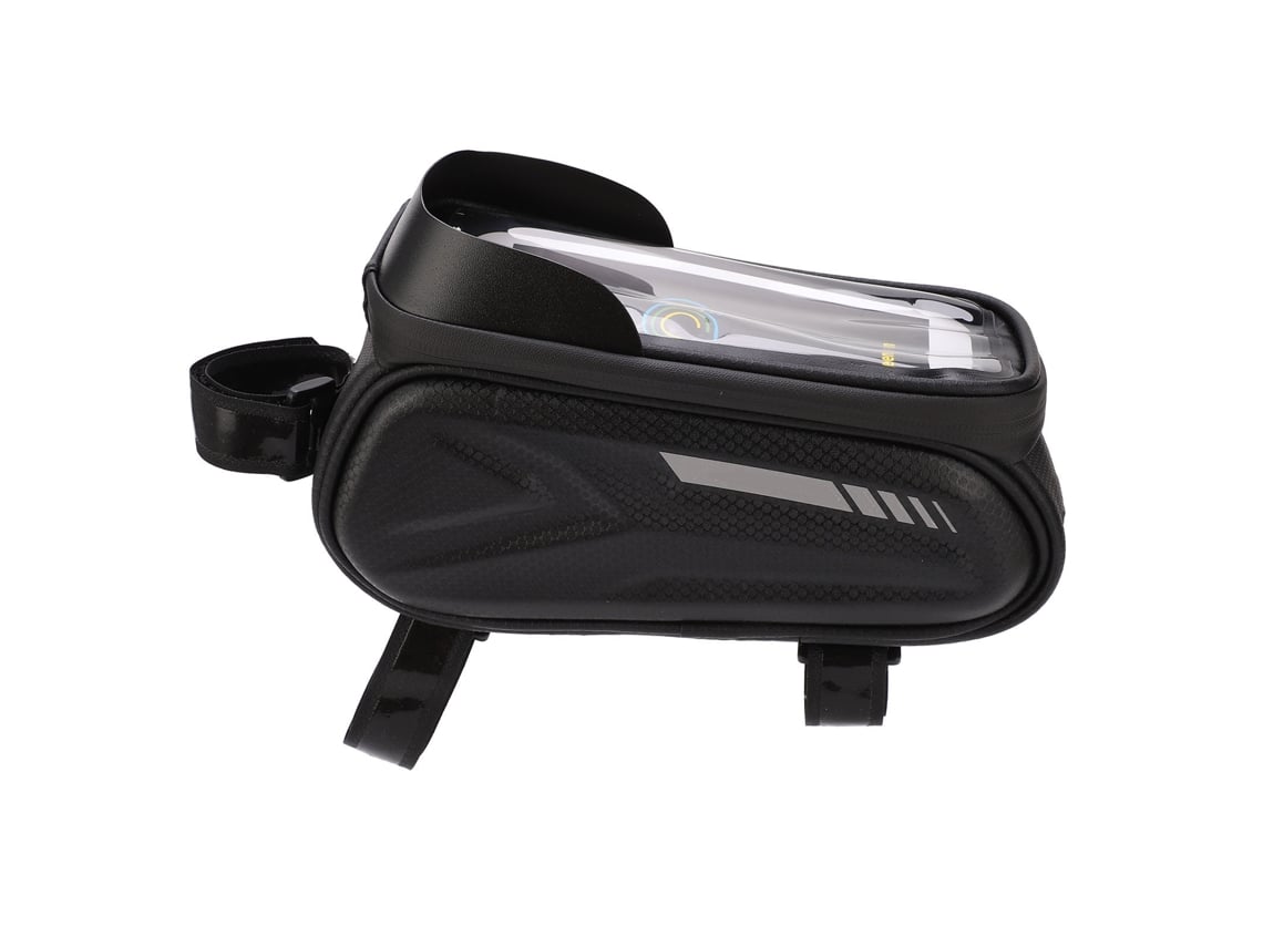 Bolsa Para Bicicleta Na Tuba Superior Impermeável Com Suporte Para Celular E Design Reflexivo Branco