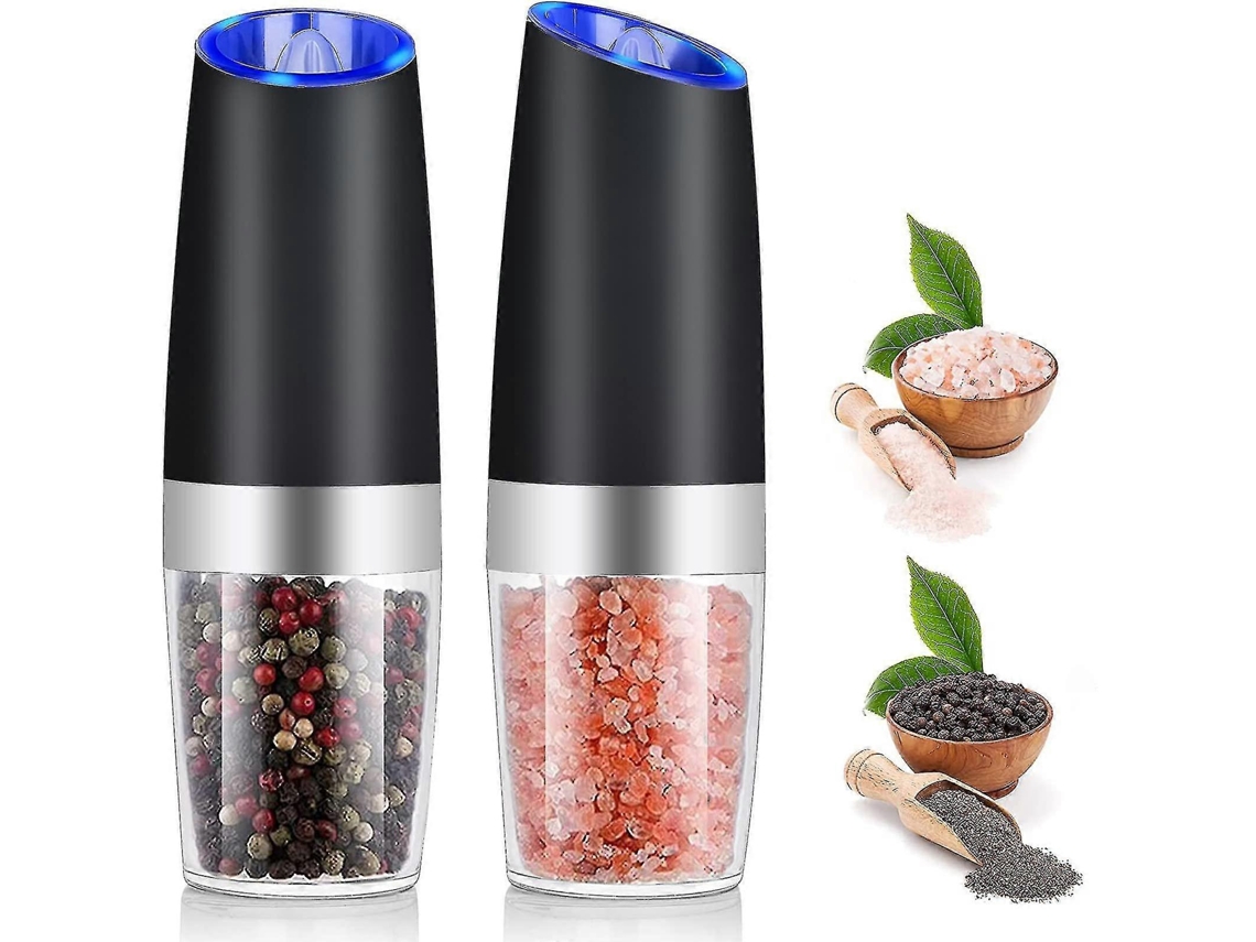 Molinillo de sal y pimienta automático eléctrico con alimentación por gravedad Rosewell, acero inoxidable.