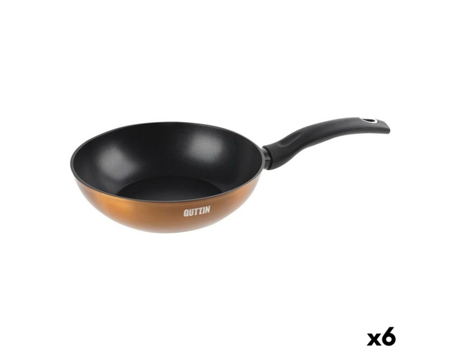 Sartén Wok QUTTIN Foodie Cobre 24,5 x 7 x 44 cm (6 Unidades)