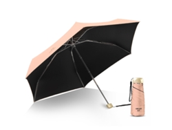 Mini Sombrilla Plegable Superligera, Protección Uv, Resistente Al Viento, Portátil, Doble Uso, Rosa.