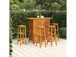 Juego de barra de jardín de 5 piezas de madera maciza de acacia Dkd Home Decor